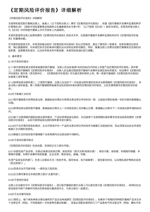 《定期风险评价报告》详细解析