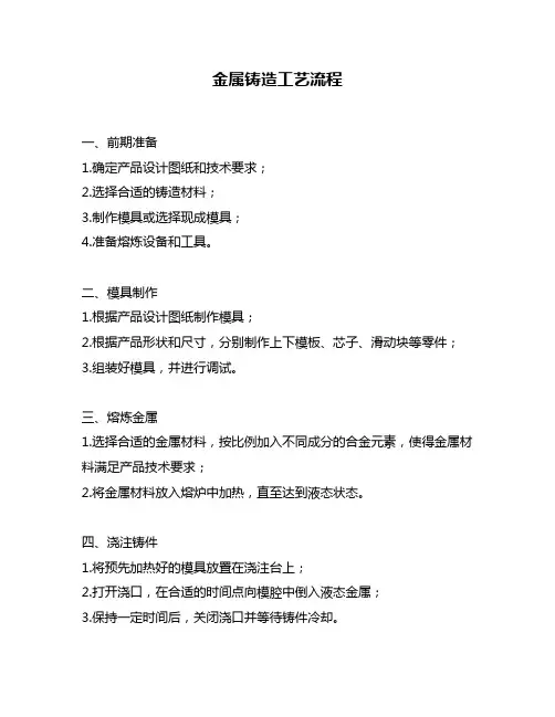 金属铸造工艺流程