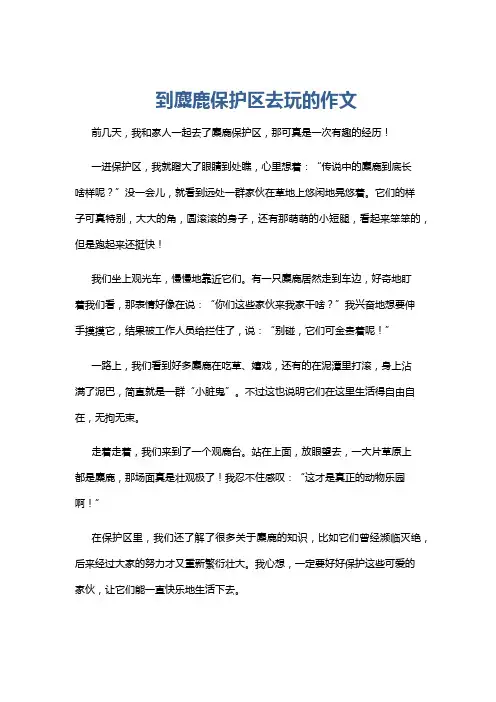 到麋鹿保护区去玩的作文