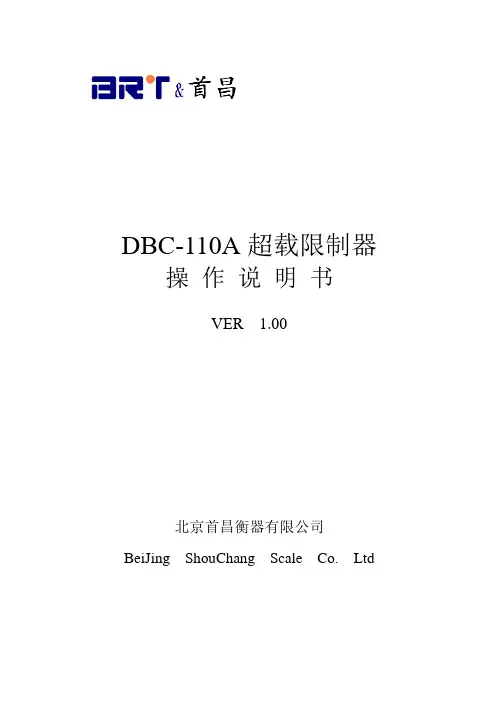 DBC超载限制器110A说明书V2.00(DOC)