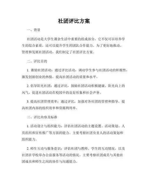 社团评比方案