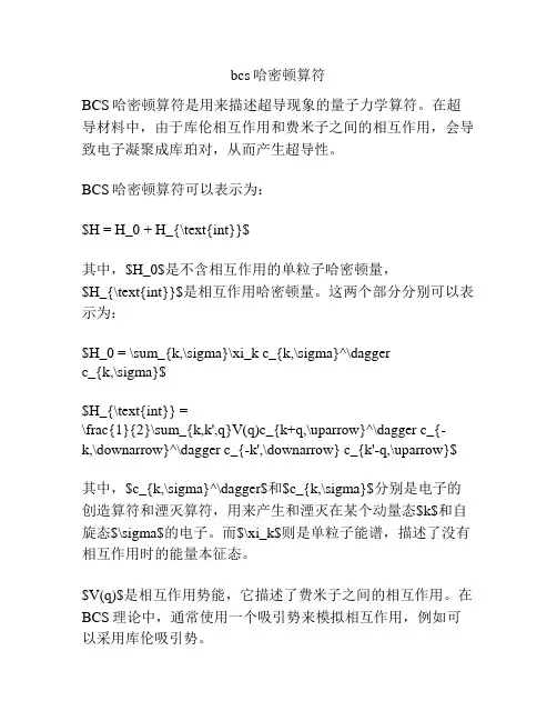 bcs哈密顿算符