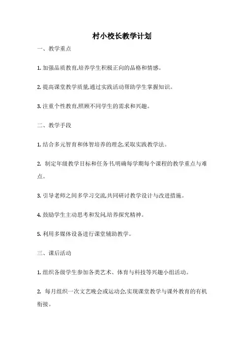 村小校长教学计划