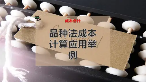 品种法成本计算应用举例