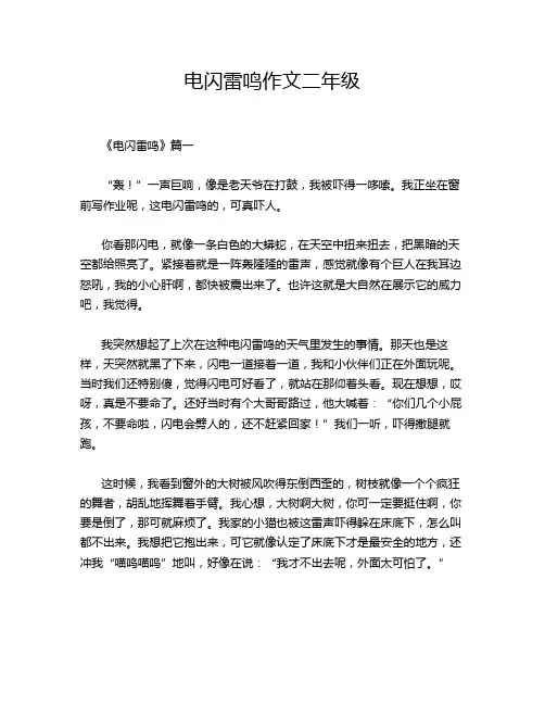 电闪雷鸣作文二年级