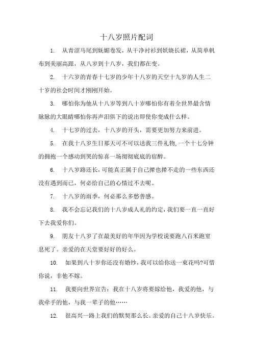 十八岁照片配词
