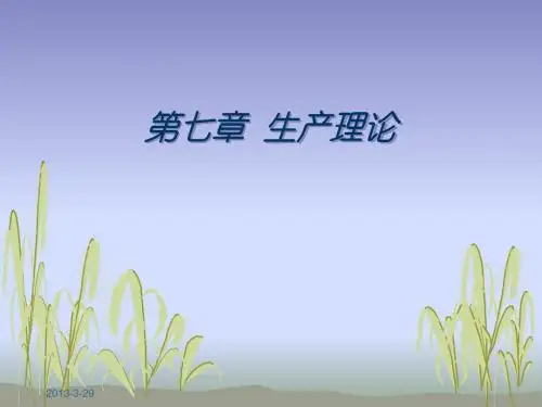 第七章 生产函数