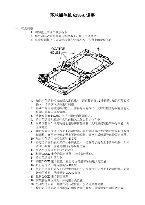环球插件机6295A调整