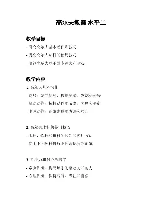 高尔夫教案 水平二