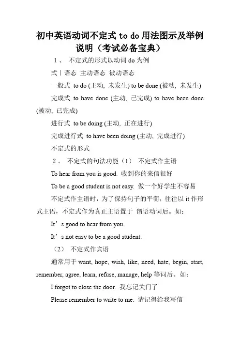 初中英语动词不定式to do用法图示及举例说明(考试必备宝典).doc