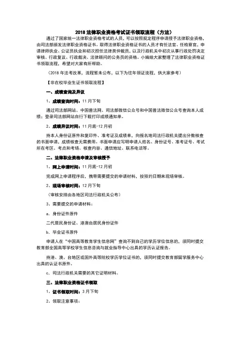 2018法律职业资格考试证书领取流程(方法)