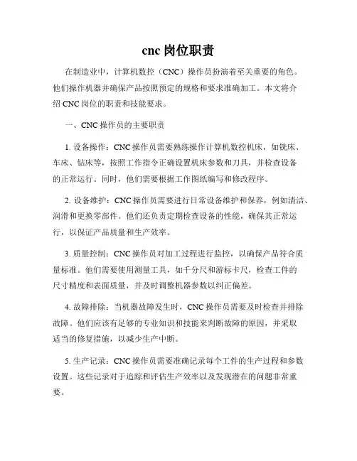 cnc岗位职责