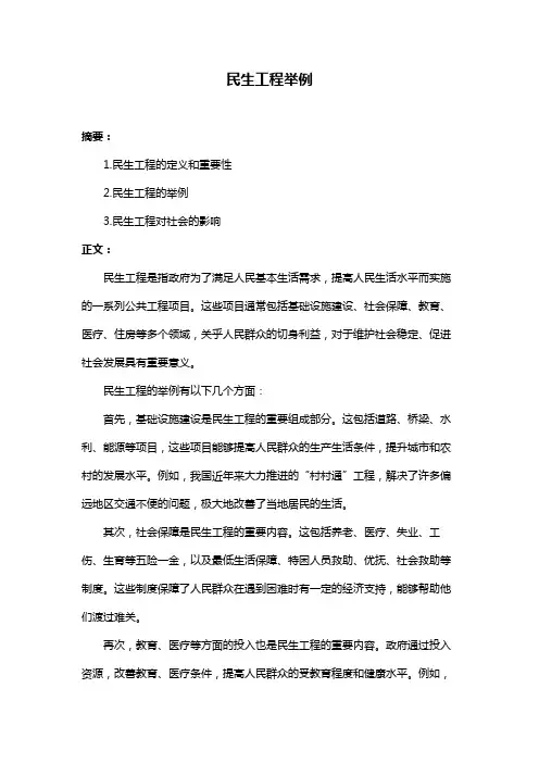民生工程举例