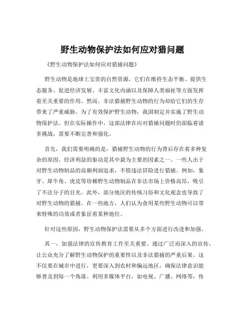 野生动物保护法如何应对猎问题