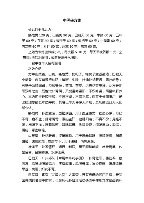 中医秘方集