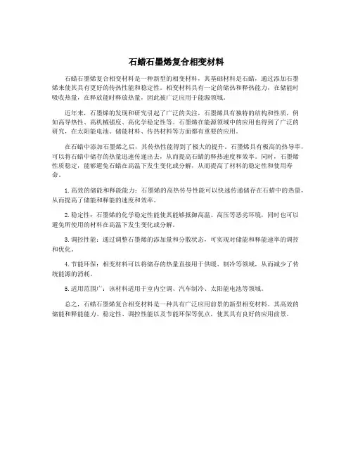 石蜡石墨烯复合相变材料
