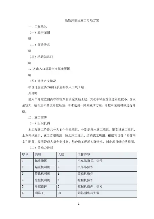 地铁深基坑施工专项方案【整编】