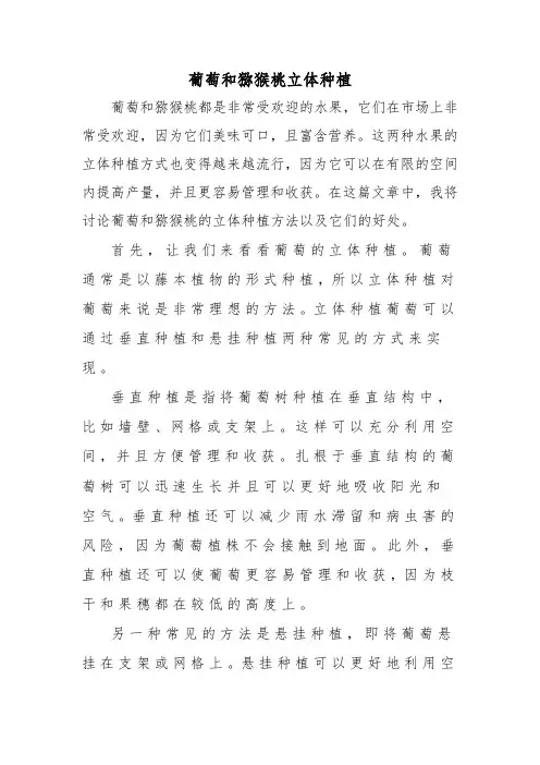 葡萄和猕猴桃立体种植