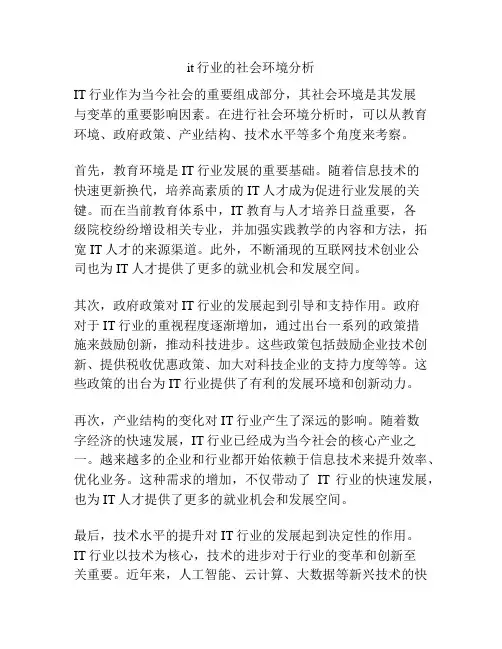 it行业的社会环境分析