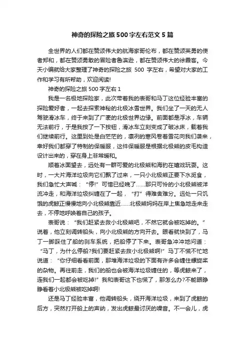 神奇的探险之旅500字左右范文5篇