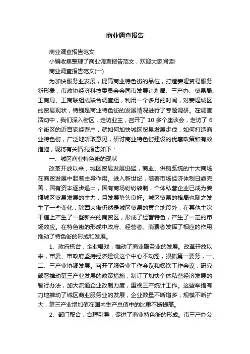 商业调查报告范文