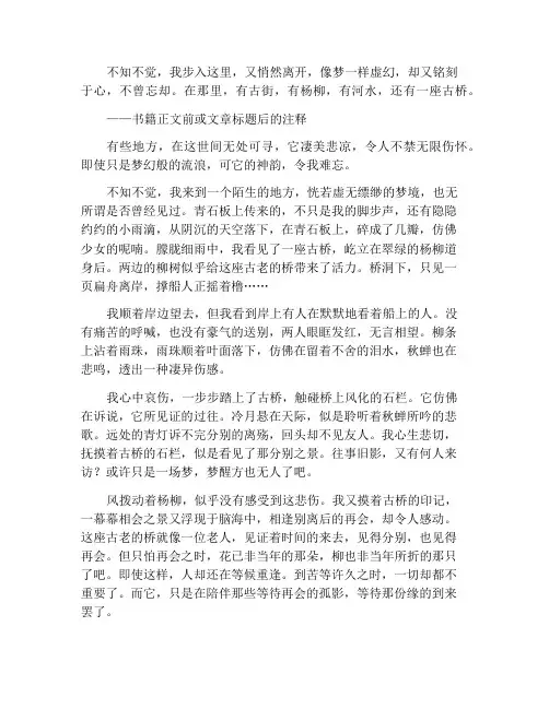 梦游古桥作文800字