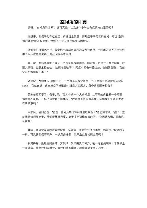 空间角的计算