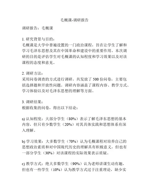 毛概课-调研报告