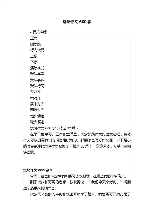 烧烤作文600字