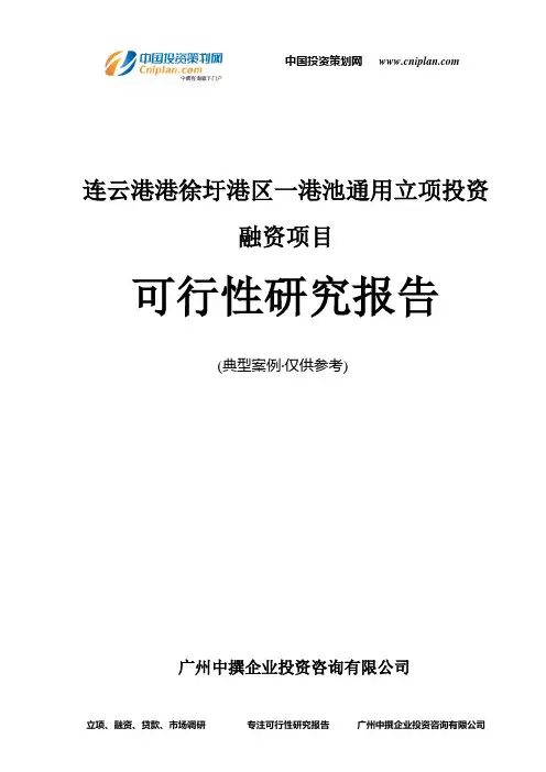 连云港港徐圩港区一港池通用融资投资立项项目可行性研究报告(中撰咨询)