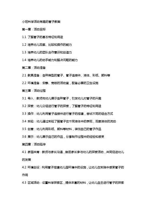 小班科学活动有趣的管子教案
