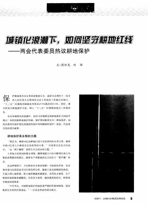 城镇化浪潮下,如何坚守耕地红线——两会代表委员热议耕地保护