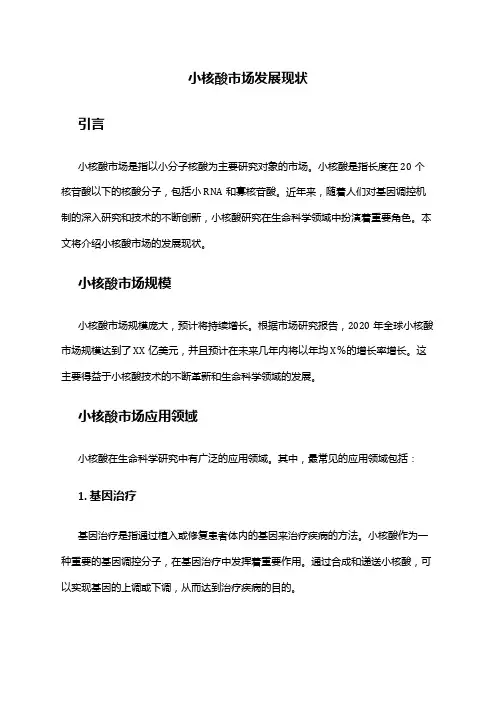 2024年小核酸市场发展现状