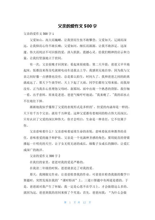 父亲的爱作文500字