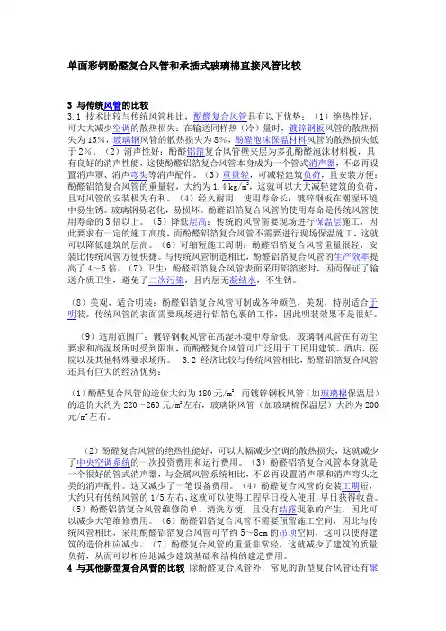 单面彩钢酚醛复合风管和承插式玻璃棉直接风管比较