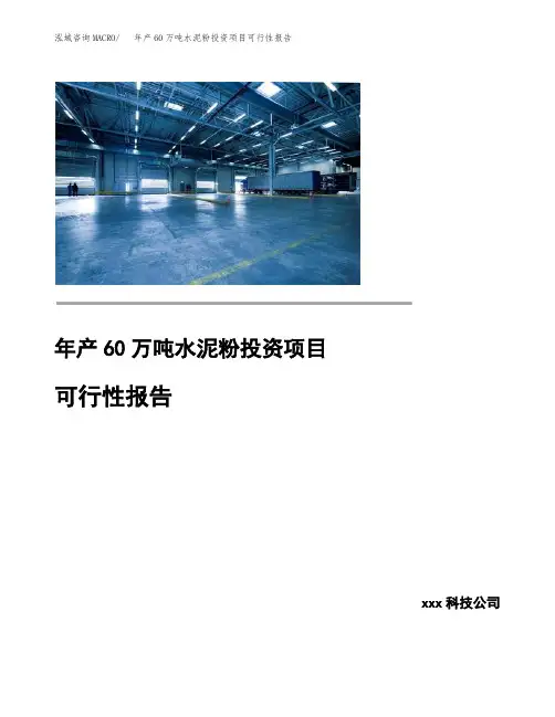 年产60万吨水泥粉投资项目可行性报告