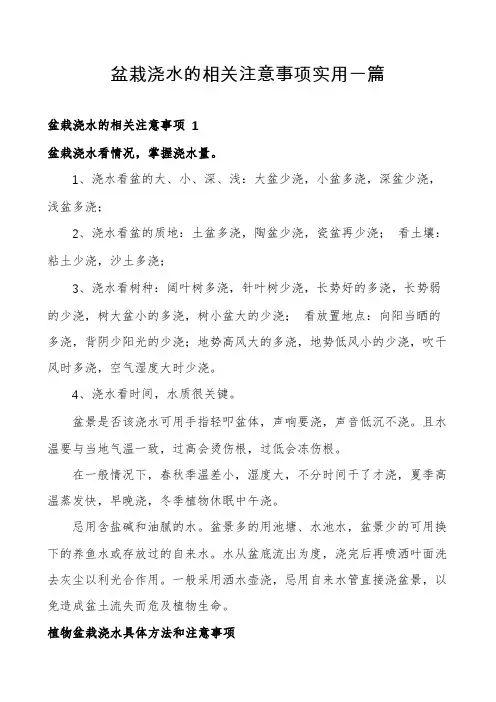 盆栽浇水的相关注意事项实用一篇