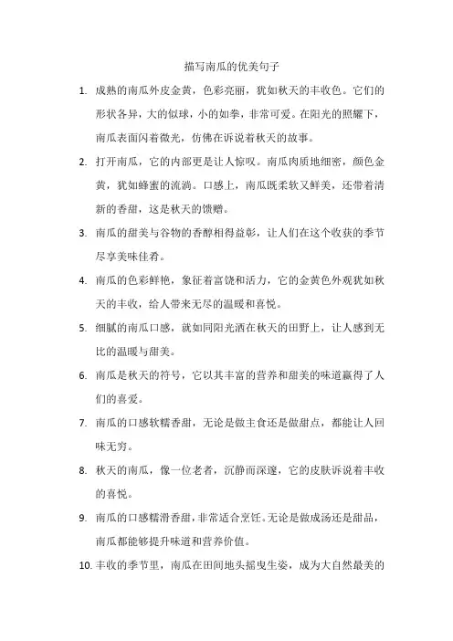 描写南瓜的优美句子2