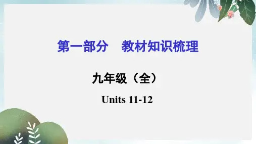 中考英语(湖南省,人教版)复习课件：教材知识梳理+九年级(全)Units+11-12