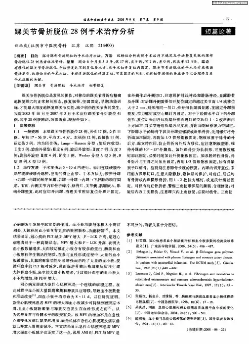 踝关节骨折脱位28例手术治疗分析
