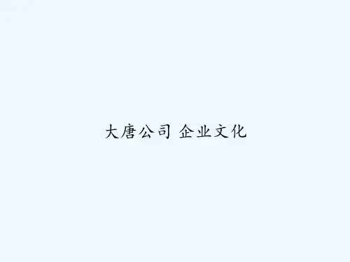 大唐公司 企业文化 PPT