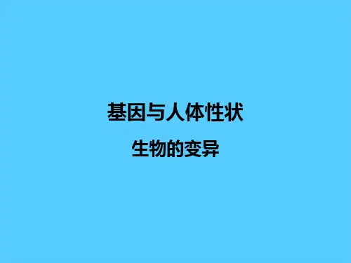 沪教版 八年级上册第2章第3节 基因与人体性状PPT