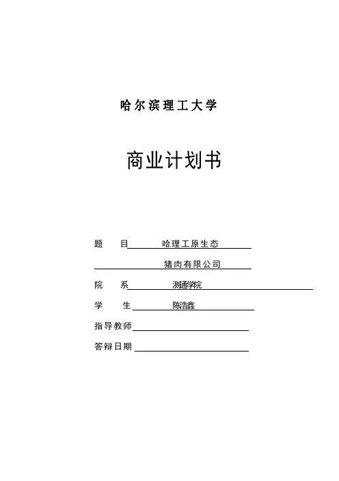 商业计划书完整版