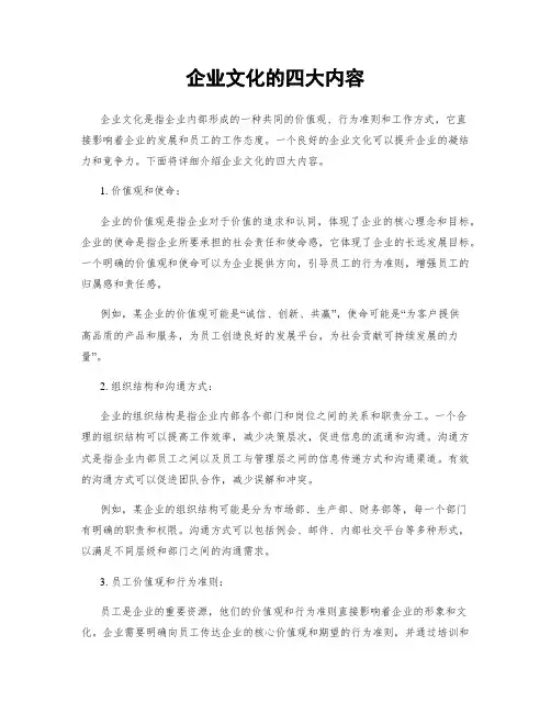 企业文化的四大内容