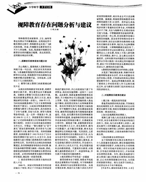 视障教育存在问题分析与建议
