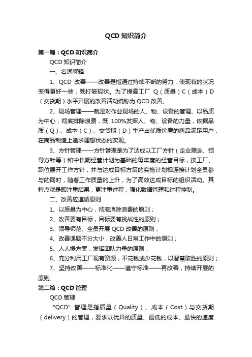 QCD知识简介