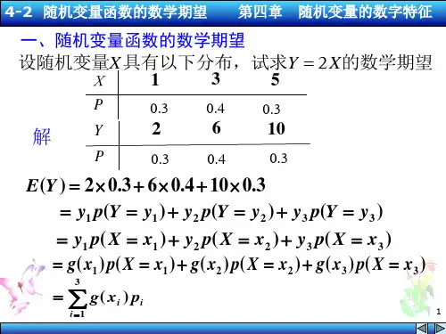 概率4-2  随机变量函数的数学期望