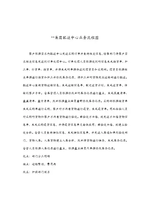 配送中心业务流程图