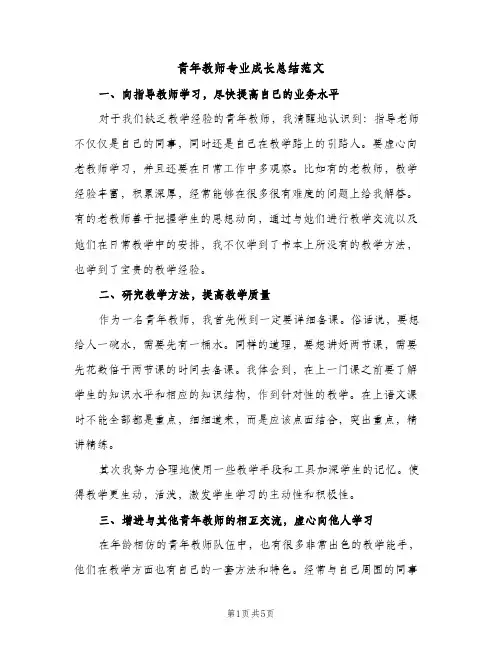 青年教师专业成长总结范文（2篇）