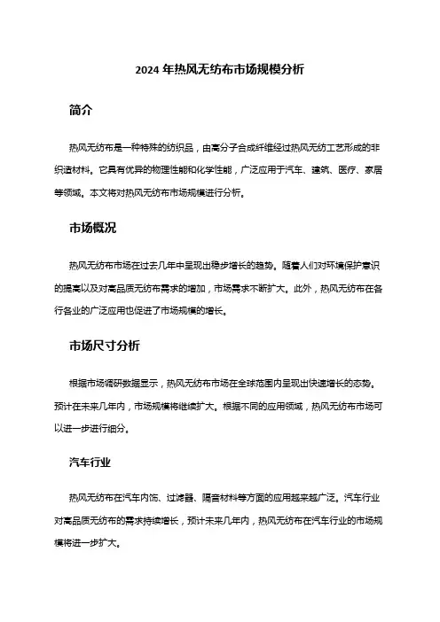 2024年热风无纺布市场规模分析